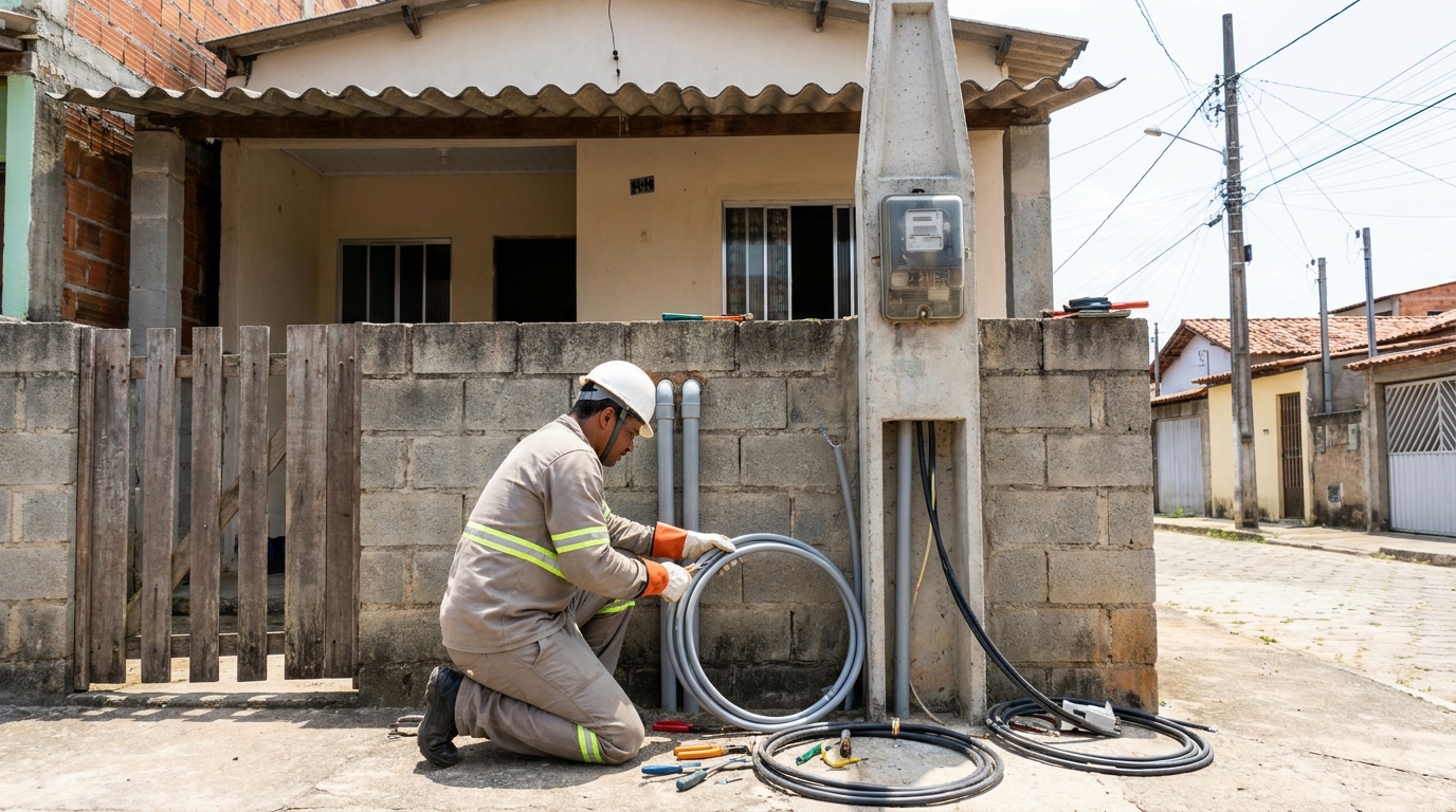 Instalação de Poste Padrão na Morada do Sol, Serra‑ES